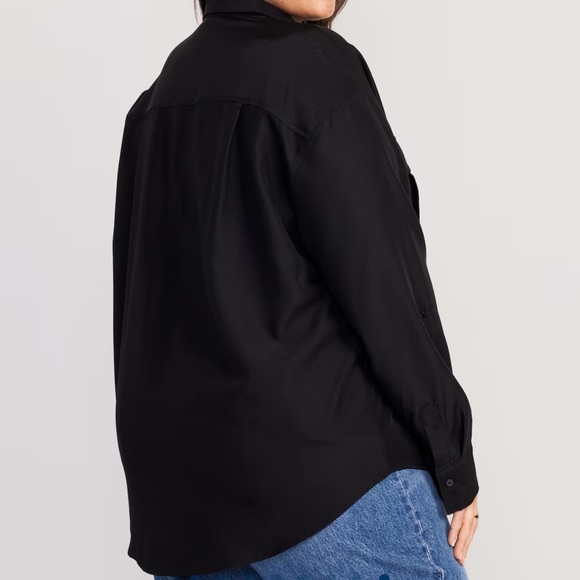 NWT OLD NAVY Button-Down Utility Shirt  Color: Black Jack - Picture 8 of 9
